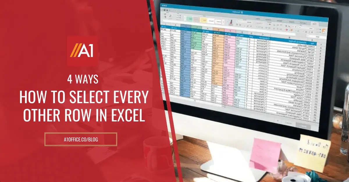 4 ways how to select every other row in excel