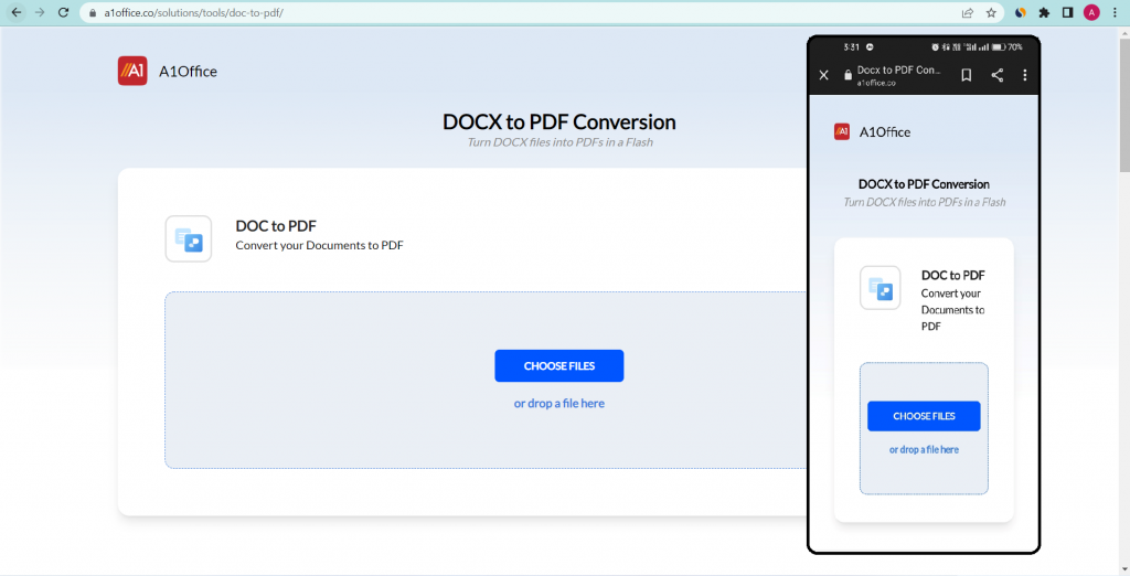 How to convert word to pdf in mobile using online converting tool-A1Office