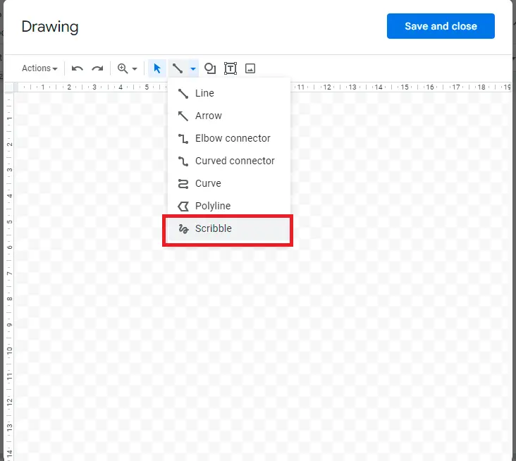 how to add a signature in Google Docs: use line tool and scribble