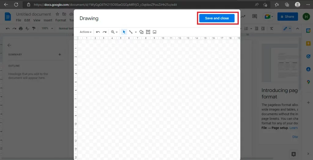 how to add a signature in Google Docs: save and close