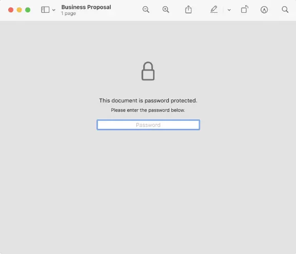 How to lock a pdf using preview on Mac?