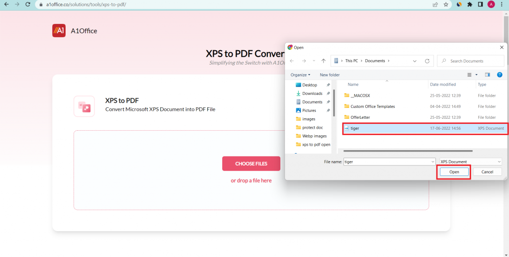 How to convert xps to pdf using A1Office converter