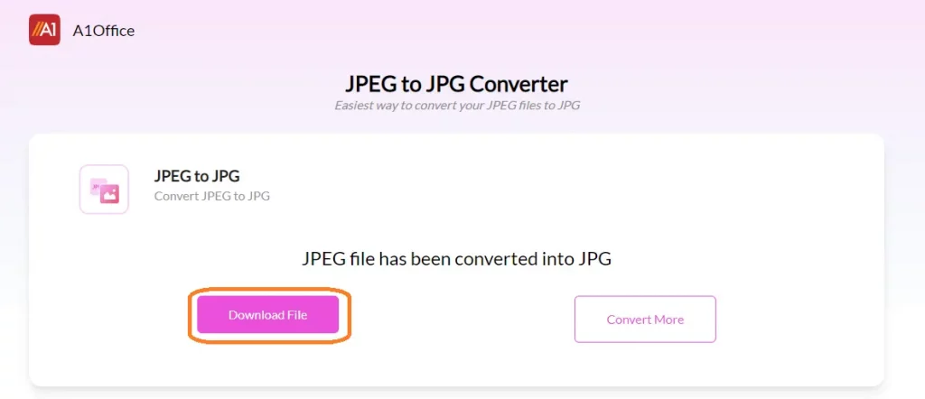Download the converted jpg file