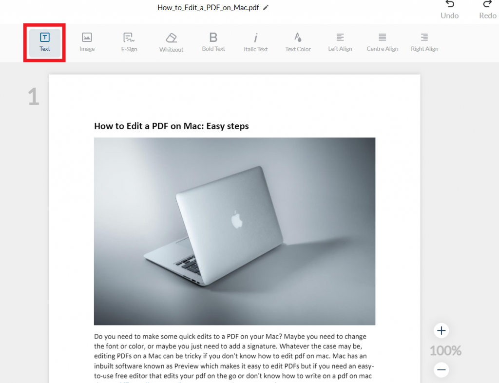 Add text to pdf